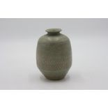 Katharine PLEYDELL-BOUVERIE (1895-1985) Celadon glazed vase with incised decoration Height 14cm