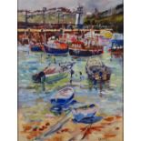 Joan BRADLEY St Ives Harbour Oil on canvas Signed 60 x 45cm