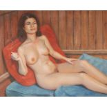 Piran BISHOP (1961) A Reclining Nude Oil on canvas 39 x 49cm