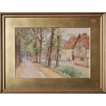 Charlotte H. SPIERS (1880-1914) The Old Vicarage Watercolour Signed 24.5 x 36.