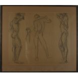 Male Nudes Three Pencil drawings,