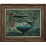 Circle of John WELLS Triangular forms Oil on board 37 x 47cm