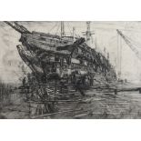Robert Borlase SMART (1881-1947) Reconstructing the Implacable Etching Plate size: 35 x 50.