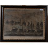 Two Marine Engravings featuring His Majesty's Ships The Royal George and Majestic 45 x 59cm