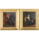 Early Victorian Portraits Ladies of the Rogers Family Two oils on canvas One is dated 1841 31 x