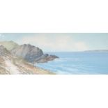 Reginald Daniel SHERRIN (1891-1971) A Cornish Coastal View Watercolour 38.5 x 99.
