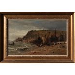 Edwin HAYES (1819-1904) Hastings Beach Oil on board Signed and inscribed to reverse 17 x 28.
