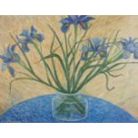 Minou STEINER (1940) Irises Oil on canvas 56 x 71cm