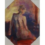Steve SLIMM (1953) Seated Nude Oil on Panel Signed 46 x 36cm