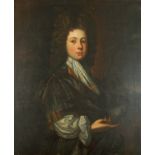 Early 18th century English School Portrait of James Bishop of Tre-Kyninge Oil on canvas lined 18th