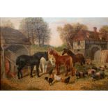 Attributed to John Frederick HERRING ll (1815-1907) Farm animals Oil on canvas signed 25 x 35cm