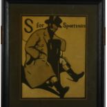 William NICHOLSON (1872-1949) S for Sportsman Woodcut 23 x 18 cm