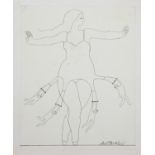 SORAKIS Trapeze Ink drawing Indistinctly signed 28 x 23.