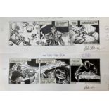 Mike COLLINS Two Judge Dredd storyboards Ink on card Signed and dated 03 9.2 x 34cm and 9.
