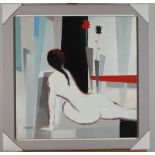 Don HUGHES (1933) Nude Acrylic on canvas Signed 59 x 59cm Together with a figure study by Ed