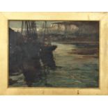 George PHOENIX (1863-1935) Evening Harbour Oil on canvas Signed 28 x 38cm