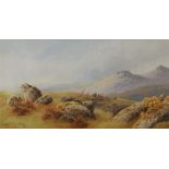 Charles Edward BRITTAN Near Princetown, Dartmoor Watercolour 19 x 36.