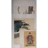 Chinese School Various subjects Six Watercolours Unframed