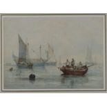 Samuel OWEN (1768/69-1857) Busy Estuary Watercolour 22.5 x 31.