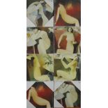Ed HOSKING Eight small contemporary prints On canvas