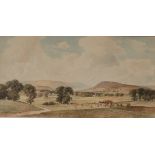 Percy LANCASTER Haymaking Watercolour Signed 25.5 x 48.