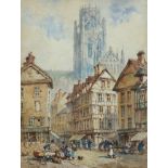 Pierre LE BOEUFF (1899-1920) Continental Town Watercolour Together with two other watercolours and