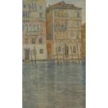 William Holt Yates TITCOMB (1824-1888) Palazzo Dario Watercolour Signed 85 x 110cm