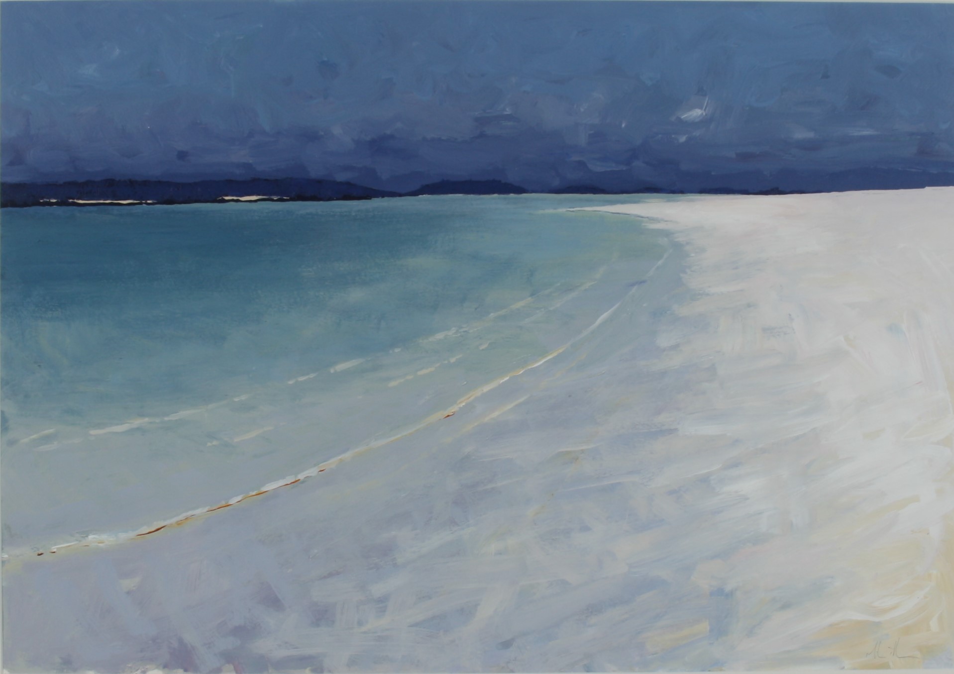 Mike HINDLE (1966) St Martins and Eastern Isles from Tresco Acrylic Signed Further signed and