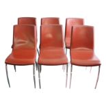 A set of six Italian chrome chairs