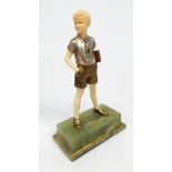 A bronze and ivory figure, Sunny Boy, by Ferdinand Preiss, with cold painted decoration,