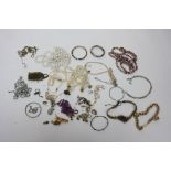 Costume jewellery, mostly beads.