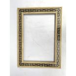 A painted rectangular mirror frame, the white ground painted with a Greek border,