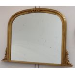 A gilt overmantel wall mirror, 20th century, height 93cm, width 127cm.