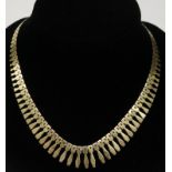 An Italian 9ct gold fringe necklace, 17.5g.