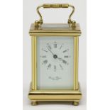 A David Peterson brass carriage timepiece, modern, with eight movement,