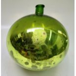 An extremely rare Third Reich WWII German green glass witch ball,