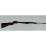 An early BSA 22 air rifle, improved Model D, pre WWI, chequered walnut stock stamped Trademark,