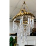 A gilt brass and glass chandelier, 1920s,