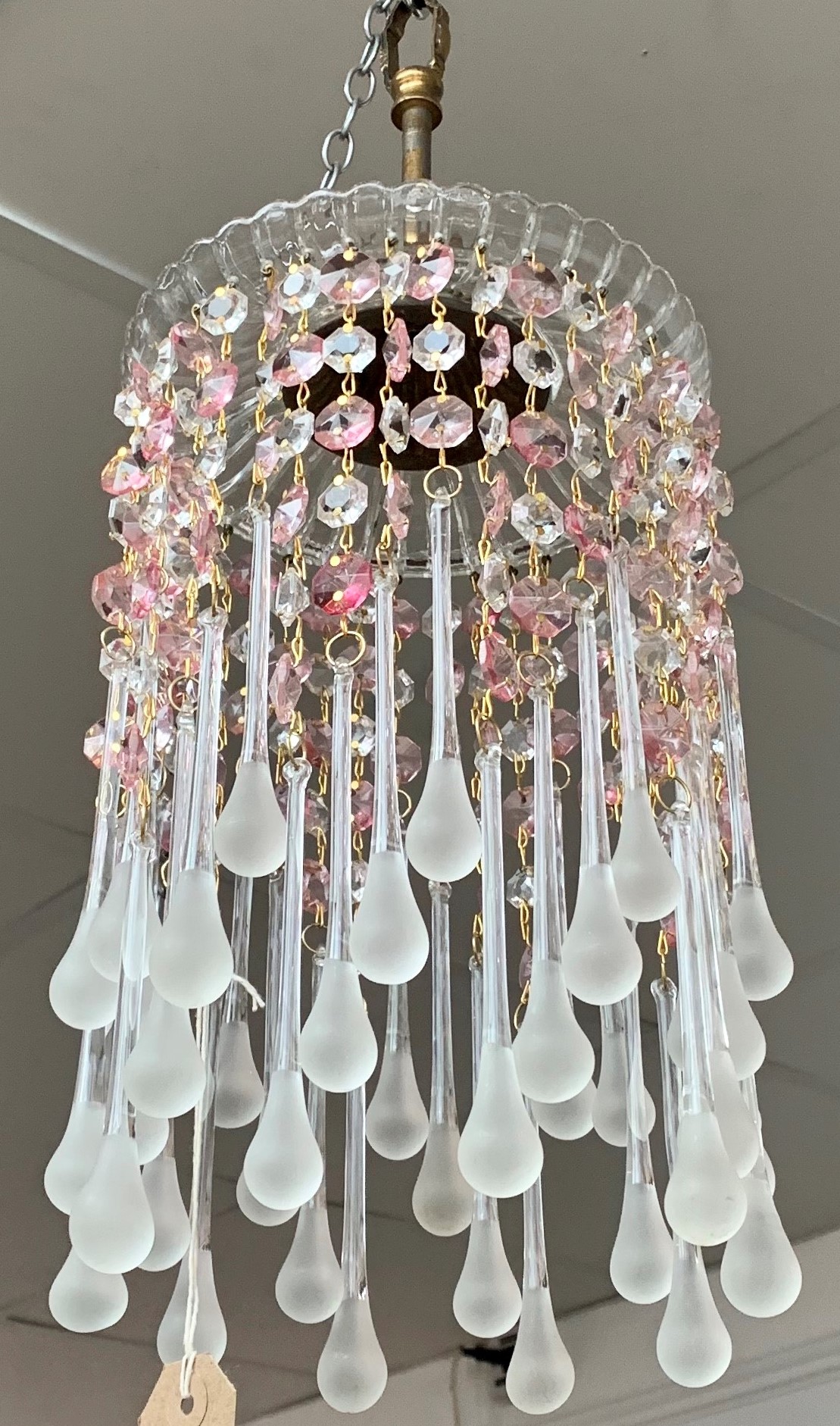 A contemporary glass chandelier, with pear shape drops, height 30cm. - Image 2 of 3