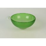 A Bob Crooks large green handled bowl, diameter 27cm.