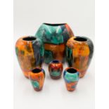 A Poole pottery large vase, gemstones pattern,
