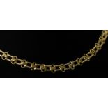 A 14ct gold flat link necklace, 39.9g.
