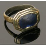 A gilt metal antique ring, possibly Tudor.