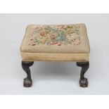 A George III style mahogany stool,