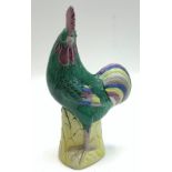 A Chinese famille verte model of a cockerel, height 31cm.