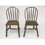 A pair of West Country spindle back chairs, 19th century, height 85cm.