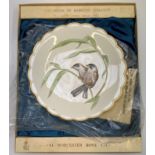 Three Royal Worcester Dorothy Doughty bird decorated dessert plates, boxed, each 23cm diameter.