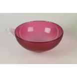 A Bob Crooks large red handled bowl, diameter 28cm.