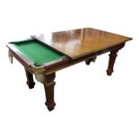 An E J Riley Ltd, Accrington, 6ft mahogany snooker/dining table, early 20th century,