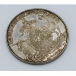 A Penryn volunteers proof silver half penny, dated 1794, silk lined card case